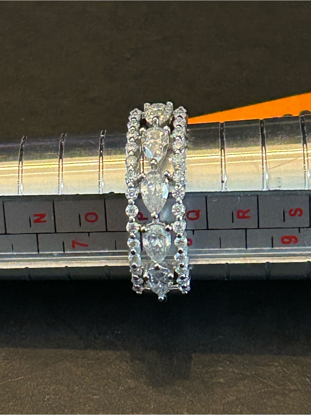 2.00CTW Round & Pear Shaped Moissanite 925 Sterling Silver Eternity Band Ring 💍 - Picture 4 of 13